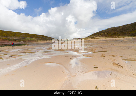 Manorbier Beach pembrokeshire Foto Stock