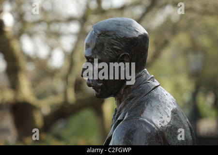 Testa di Edward Elgar statua, Malvern Foto Stock