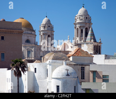 ES - Andalusia: Cadice Cittá dettaglio mostrante cattedrale Foto Stock