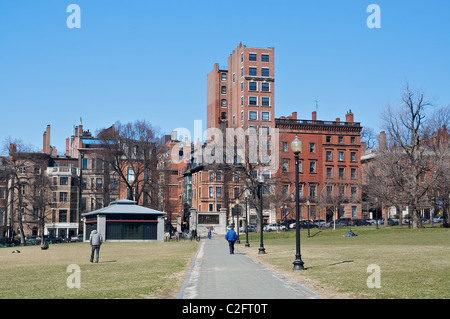 Boston Common, il più antico parco della città negli Stati Uniti, aperta per la prima volta nel 1634 Foto Stock