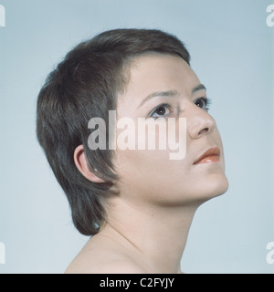 Siebziger Jahre, Menschen, junge Frau, Portraet, Monika Foto Stock