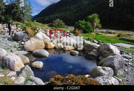 Maruia Springs, Autostrada statale 7, Lewis Pass, regione di Canterbury, Isola del Sud, Nuova Zelanda Foto Stock