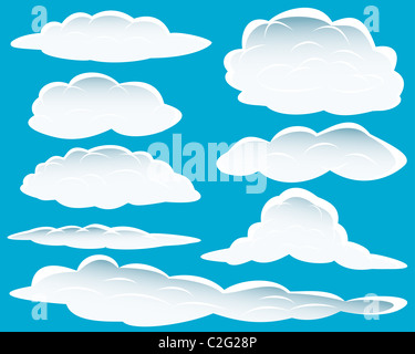 Set di diversa forma delle nuvole per l'utilizzo di progettazione Foto Stock