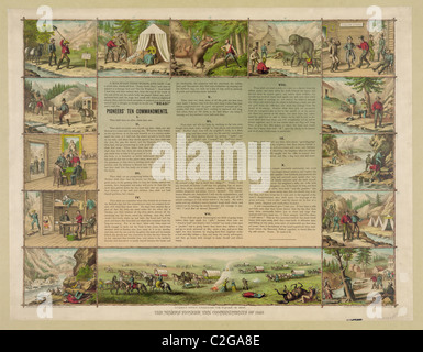 I minatori pioneer dieci comandamenti di 1849--scene quando attraversano le pianure nel 1849 Foto Stock