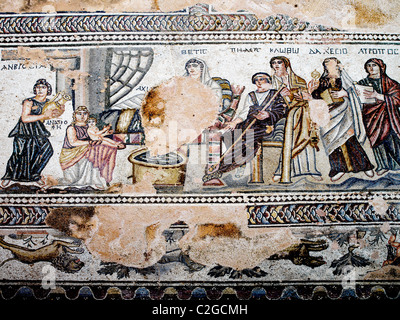 Kato Paphos Cipro Paphos Parco Archeologico Casa di Teseo Foto Stock