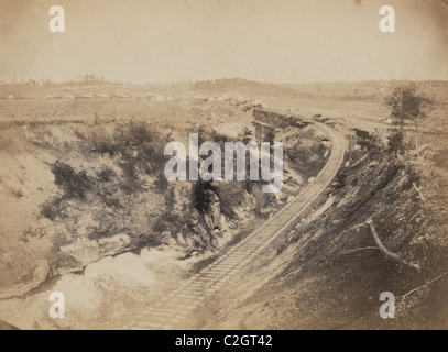 Ferrovia militare ponte attraverso il fiume Potomac, sul Fredericksburg Railroad Foto Stock