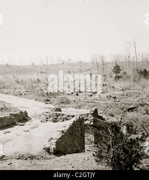 Bull Run, Va. resti del ponte di pietra, guardando a monte Foto Stock