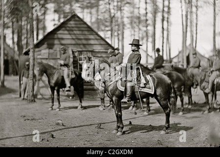 Stazione di Brandy, Va. Gen. Rufus Ingalls a cavallo Foto Stock