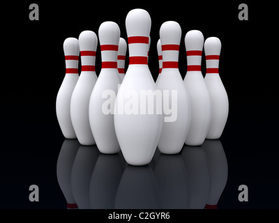 Bowling pin. 3d Foto Stock