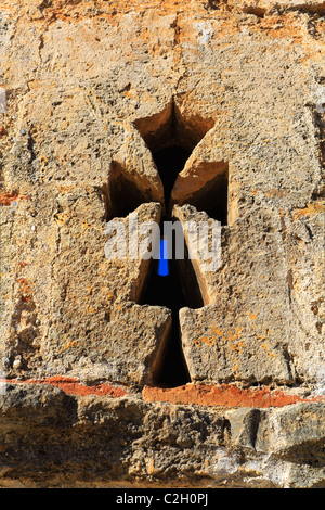 Costruzione di dettaglio del vecchio abbandonato greco-monastero ortodosso in mani, Laconia, Grecia Foto Stock