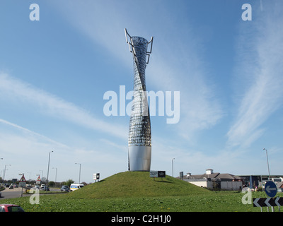 Lo spirito sportivo scultura adiacente a Bolton Wanderer's Reebok Stadium di Horwich, Bolton, Lancashire. Foto Stock