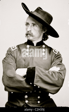 Ritratto di magg. Gen. (apr. 15, 1865) George A. Custer, ufficiale dell'esercito federale] Foto Stock