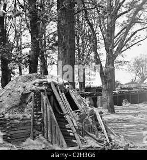 Pietroburgo, Va. interno di Fort Steadman; a prova di bomba in primo piano Foto Stock