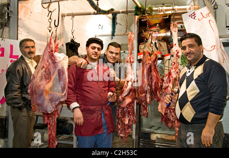 Homs Siria macelleria commercio Bazaar Souq market Foto Stock