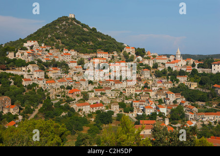 Lastovo città sull isola di Lastovo, Croazia Foto Stock