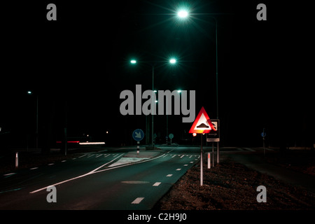 Efficienza energetica Led verde le luci per la circolazione su strada e prevenire l inquinamento luminoso Foto Stock