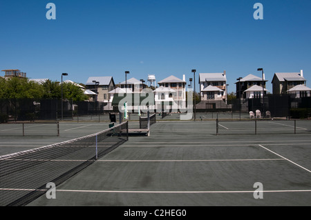 Campi da tennis in argilla al rosmarino Beach, Florida. Foto Stock