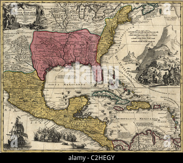 Domini di Nuova Spagna del Nord America - 1759 Foto Stock