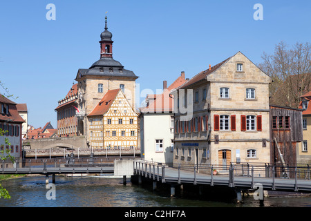 Il vecchio municipio, Bamberg, Baviera, Germania meridionale Foto Stock