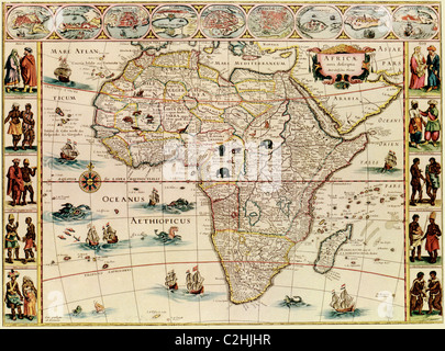 Africa - 1666 - con i suoi popoli Foto Stock