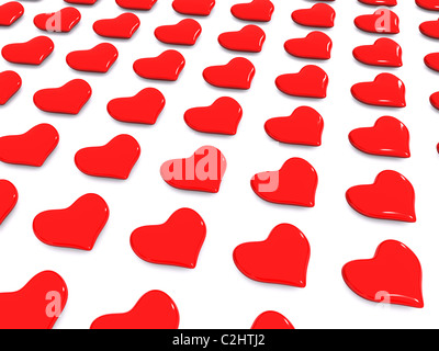 Cuore rosso sfondo. 3d Foto Stock