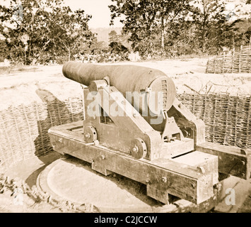 Gap olandese Canal, James River, Virginia. Batteria confederato Foto Stock