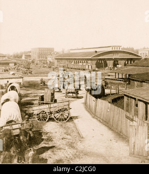 Vista del deposito ferroviario e dintorni, Atlanta, Ga. Foto Stock