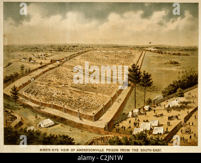 Panoramica di Andersonville carcere dal sud-est Foto Stock