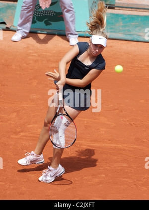 Daria Gavrilova, Russia, in azione all'aperto francese del torneo di tennis al Roland Garros di Parigi, Francia. Foto Stock