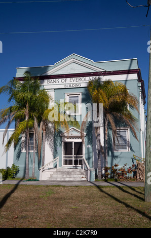 Banca di Everglades edificio, Everglades City, Florida Foto Stock