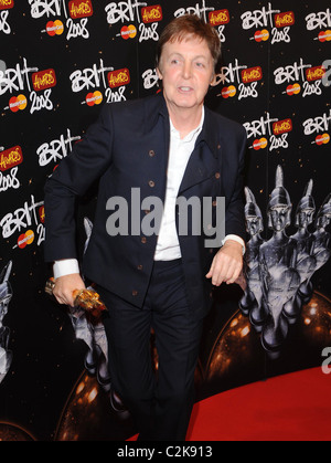 Paul McCartney Brit Awards tenutosi a Earls Court - Sala stampa - Londra, Inghilterra - 20.02.08 Foto Stock