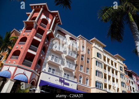 Napoli Bayfront area shopping e alloggi di lusso, Naples, Florida Foto Stock