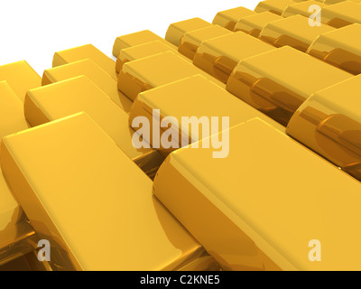 Golden piramide. 3d Foto Stock