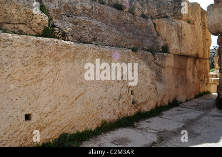 I resti di un tempio di Baalbek, Bekaa valley, Libano Foto Stock