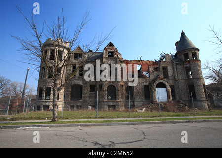 James Scott mansion Detroit creepy case abbandonate 2011 Foto Stock