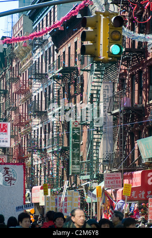 Anno Nuovo Cinese, Chinatown, New York City, NY, STATI UNITI D'AMERICA Foto Stock