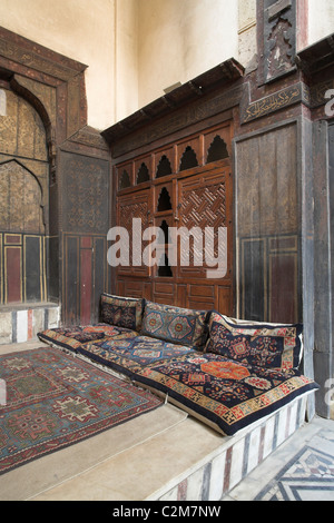 Casa Al-Suhaymi, Darb al Asfur, Cairo. 1648 -1796. Interno. Foto Stock