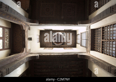 Casa Al-Suhaymi, Darb al Asfur, Cairo. 1648 -1796. Vista del soffitto. Foto Stock