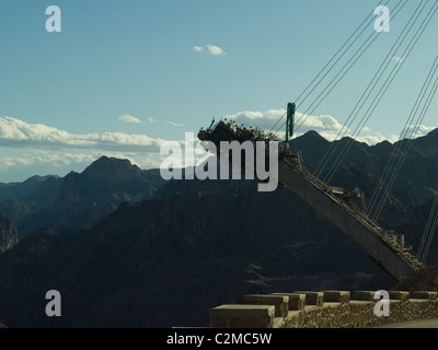 La costruzione della nuova Diga di Hoover ponte lato Navada Foto Stock