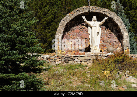 Cristo delle miniere statua, piccola e antica città mineraria di Silverton nelle montagne del Colorado, STATI UNITI D'AMERICA Foto Stock