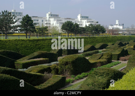 Thames Barrier Park, Londra. Foto Stock