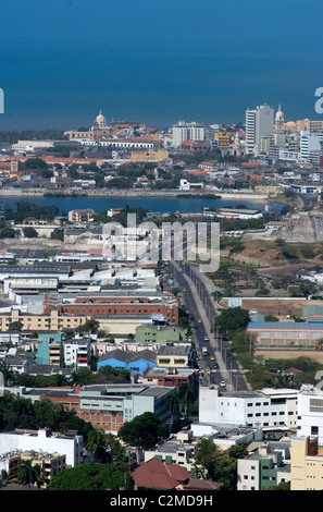 Vista della città dal Convento Santa Cruz La Popa, Cartagena de Indias, Colombia Foto Stock