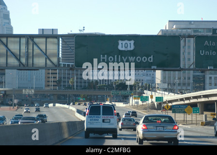 5 & 101 superstrade, Los Angeles, California, Stati Uniti d'America Foto Stock