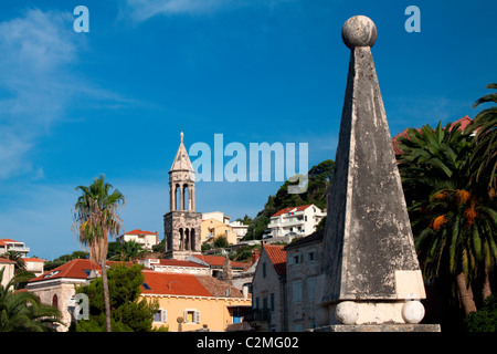 La vecchia città di Hvar (Croazia). Foto Stock