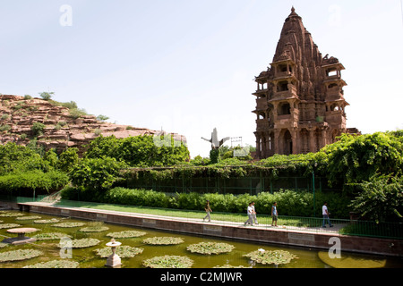 Mandore, la vecchia capitale dell'Rathore re di Jodhpur. Jodhpur è stata fondata nel 1459 da dominatori di Marwar. Foto Stock