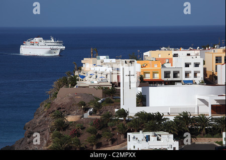 Avvicinamento dei traghetti Morro Jable Fuerteventura, Spagna Foto Stock