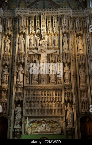 La figura di Cristo in St Alban's Abbey, Hertfordshire, Inghilterra Foto Stock