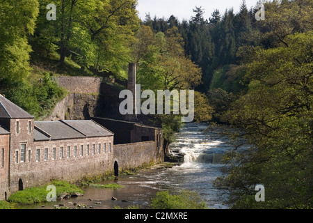 Scozia Lanarkshire, New Lanark & Fiume Clyde Foto Stock