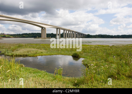 Orwell bridge. Fiume Orwell. Ipswich. Suffolk. Regno Unito Foto Stock