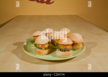 Miniatura Hamburger cursori Foto Stock